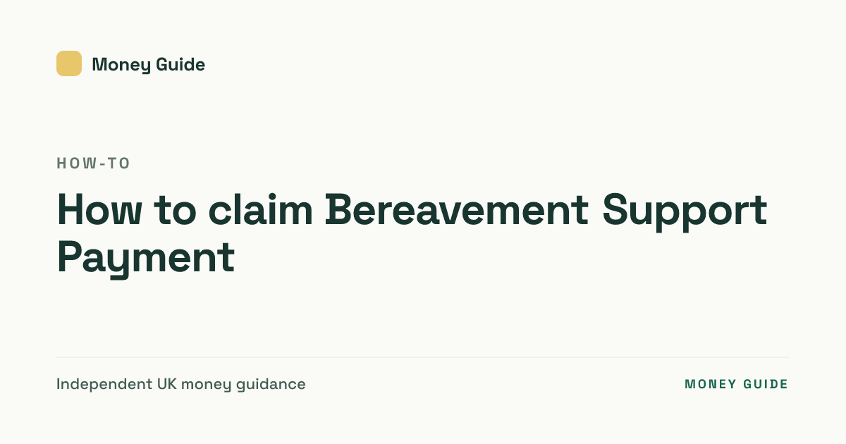 How to claim Bereavement Support Payment · Money Guide