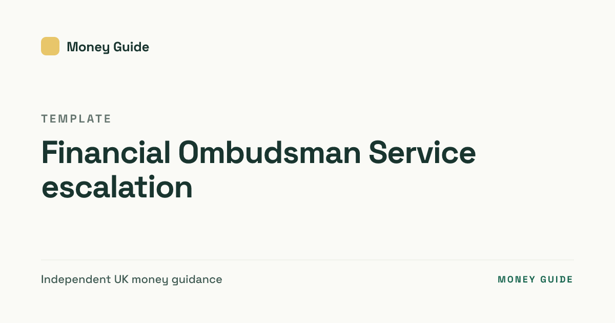 Financial Ombudsman Service escalation · Money Guide