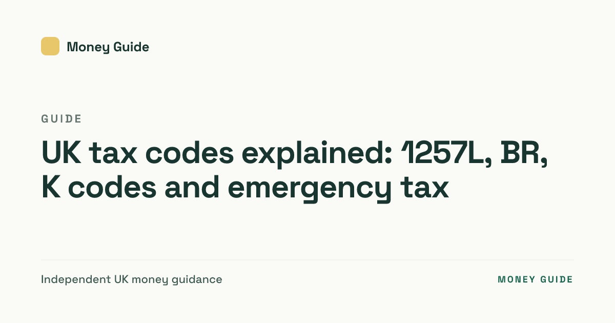 Normal Tax Code UK tax codes explained: 1257L, BR, K codes and emergency tax